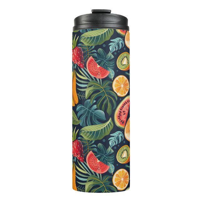 Garrafa Térmica Paraíso Tropical Vibrante: Design de Fruta de Exót (Frente)