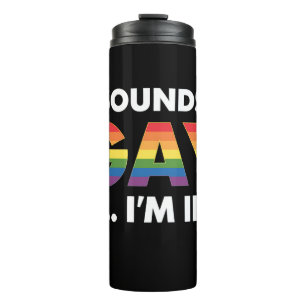 Garrafa Térmica Parece Gay Estou no Arco-íris Orgulho LGBTQ