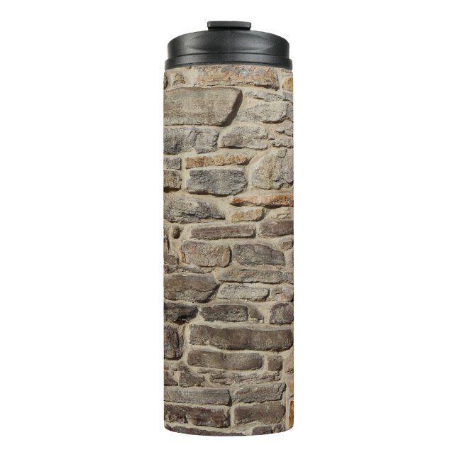 Garrafa Térmica Parede de pedra russa, decoração texturizada (Frente)