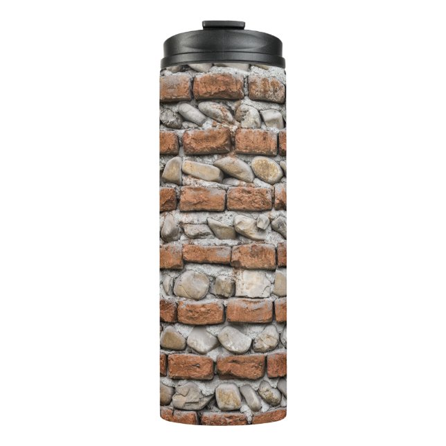 Garrafa Térmica Parede de tijolos castanhos (Frente)
