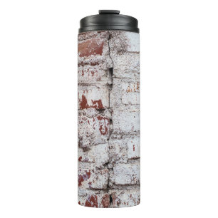 Garrafa Térmica Parede de tijolos pintada antiga com pintura branc