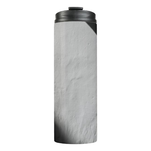 GARRAFA TÉRMICA PAREDE PINTADA BRANCA COM TÊXTIL PRETO (Frente)
