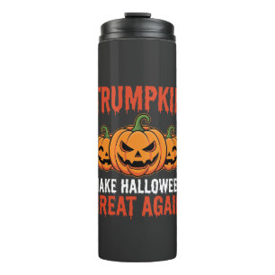 Garrafa Térmica Paródia engraçada de abóbora Trumpkin de Halloween