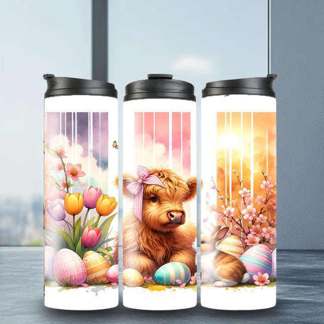 Garrafa Térmica Páscoa Adorável, Vaca Brushbral Tumbler (Criador carregado)