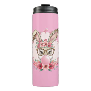 Garrafa Térmica Páscoa Bonita Floral Coelhinha Leopardo Presente