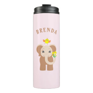 Garrafa Térmica Pássaro Amarelo do Pássaro - Elefante Rosa Monog