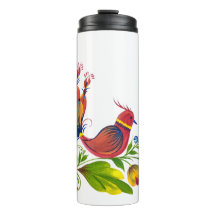 Pássaro Decorativo com Flores e Frutas