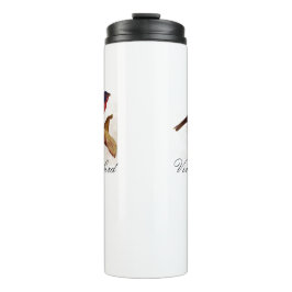 Garrafa Térmica Pássaro e Folhagem, Coloridos, Cute Red Bright