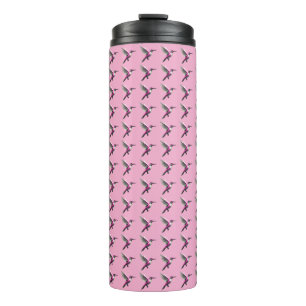 Garrafa Térmica Pássaro Humino Rosa Pixelado