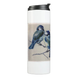 Garrafa Térmica Pássaros Azuis em uma Ramificação por Hector Giaco