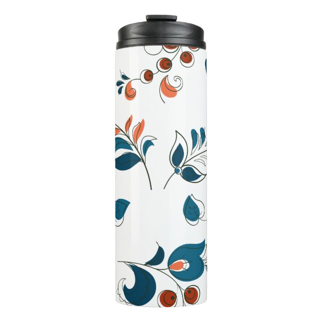 Garrafa Térmica Pássaros e Berries em estilo russo (Frente)