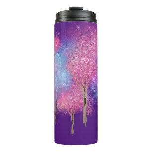 Garrafa Térmica Pastel Pinks Blue E Purple Trees Personalizados
