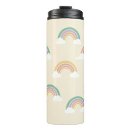 Garrafa Térmica Pastel Rainbows Pattern – Soft Dreamy Color Arc 