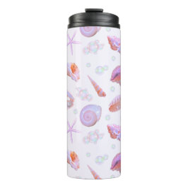 Garrafa Térmica Pastel Seashell & Pearl Ocean Aesthetic