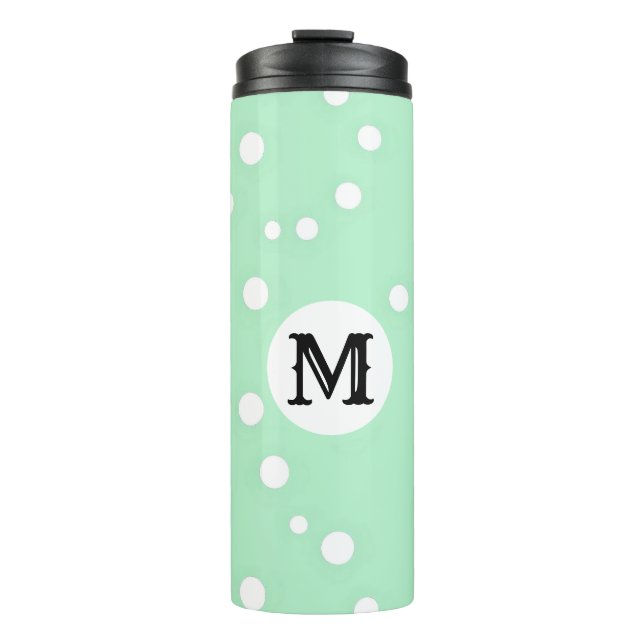 GARRAFA TÉRMICA PASTEL VERDE MONOGRAMMED SIMPLES (Frente)