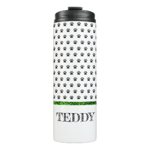 Garrafa Térmica Pata Imprimir o NOME PET Grass Cachorro Gato Sitte