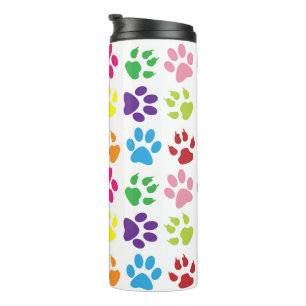 Garrafa Térmica Patas Coloridas, Patas-Cães, Patas-Gatos