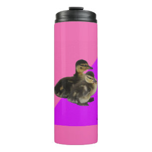 Garrafa Térmica Patinhos em Sorvete Rosa de Framboesa e Roxo