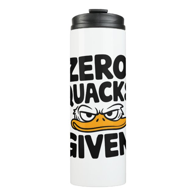 Garrafa Térmica Pato Grumpy "Zero Quacks Dado" Sarcástico Engraçad (Frente)