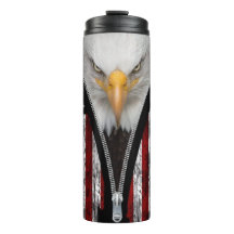 Patriótica Bald Eagle Zipper EUA Bandeira