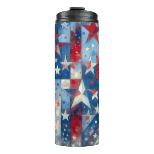Garrafa Térmica Patriótico Abstrato Art dos EUA
