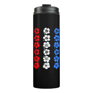 Garrafa Térmica Patriótico Havaí EUA Vermelho Branco Azul Aloha Ve