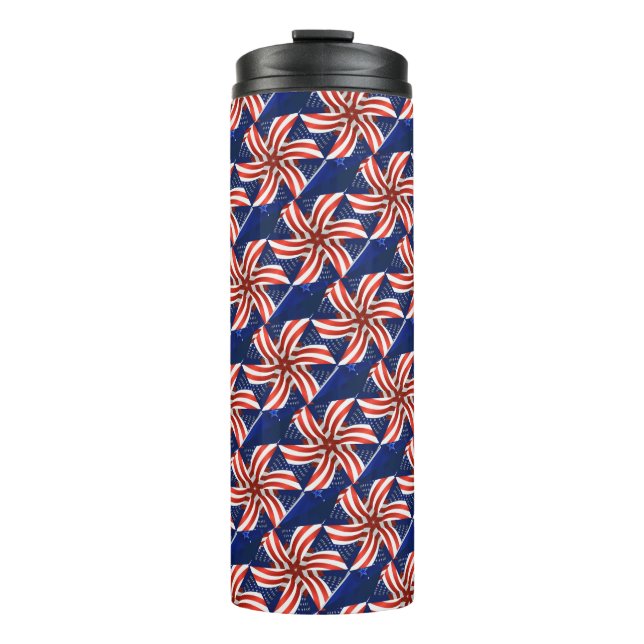 GARRAFA TÉRMICA PATRÓTICO VERMELHO BRANCO AZUL-AMERICANO PADRÃO (Frente)