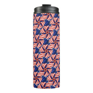 GARRAFA TÉRMICA PATRÓTICO VERMELHO BRANCO AZUL-AMERICANO PADRÃO