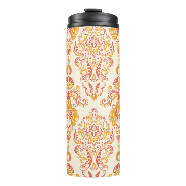 Garrafa Térmica Patten floral de safena. Clássico Barroco (Frente)