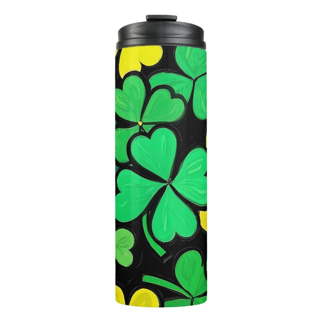 Garrafa Térmica Pattern St. Patrick's Day Clovers (Frente)