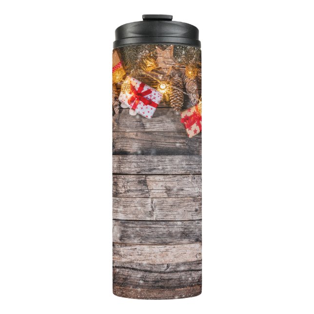 Garrafa Térmica Pavimentos de Natal, tábuas de madeira. (Frente)