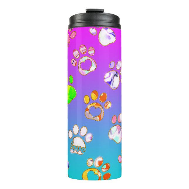 Garrafa Térmica Paw Prints for Pet Lovers (Frente)