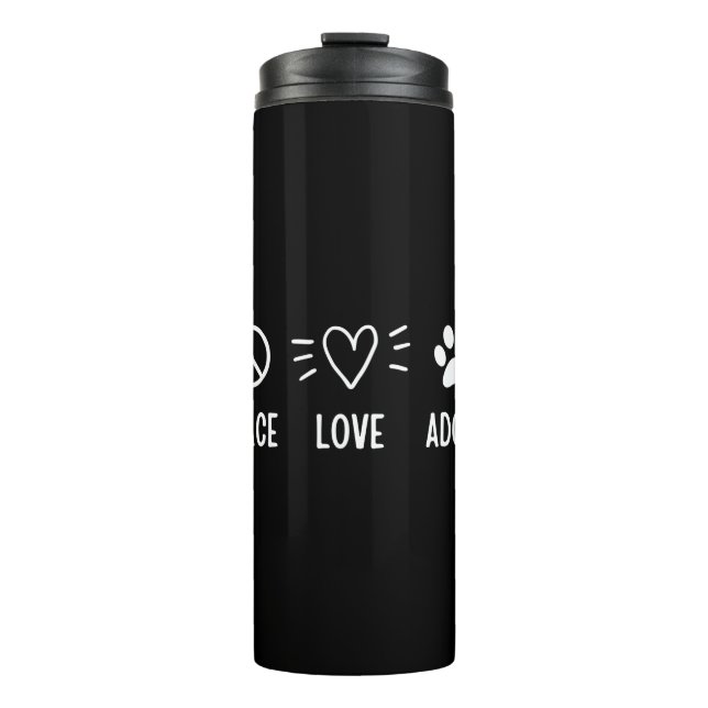 Garrafa Térmica Paz Amor Adote (Frente)