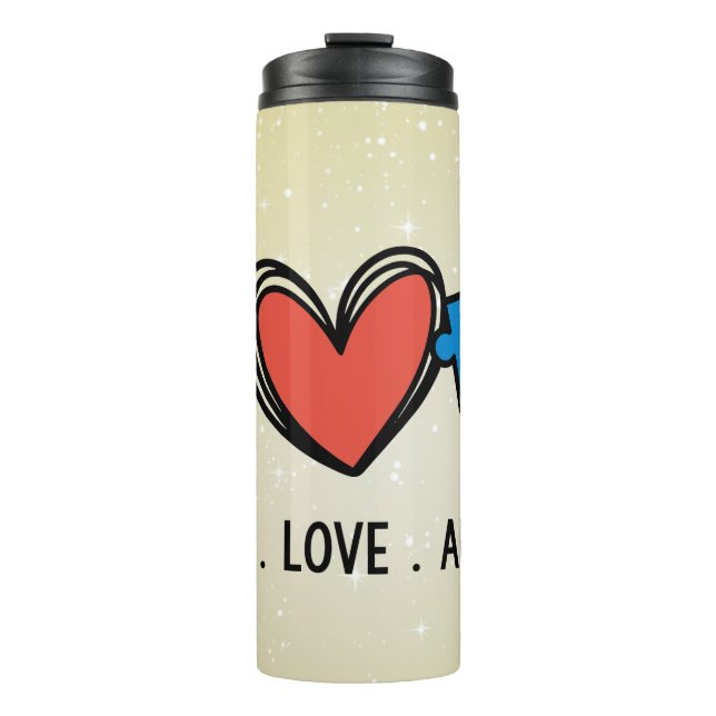 Garrafa Térmica Paz Amor Autismo (Frente)