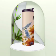 Peach Floral, Primeira Vez, Mãe Dotada Tumbler Tér