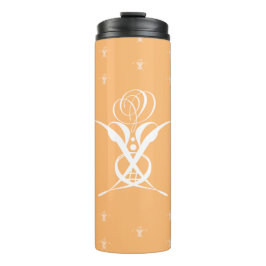 Garrafa Térmica Peach Retro White Flourish Rosa