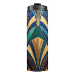 Garrafa Térmica Peacock Jewel Tone Art Deco Feather