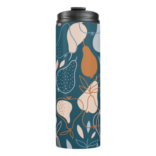 Garrafa Térmica Pear na moda: Padrão Escandinavo Escuro (Frente)