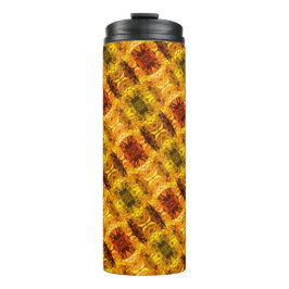 Garrafa Térmica Peças amarelas avermelhadas e formas geradoras