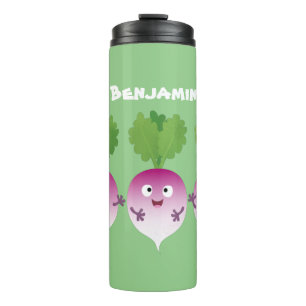 Garrafa Térmica Pedra de desenho animada de verduras e legumes