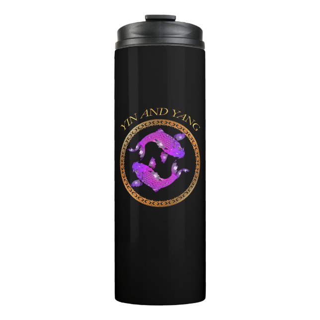 Garrafa Térmica Peixe-dourado koi japonês Yin e Yang (Frente)