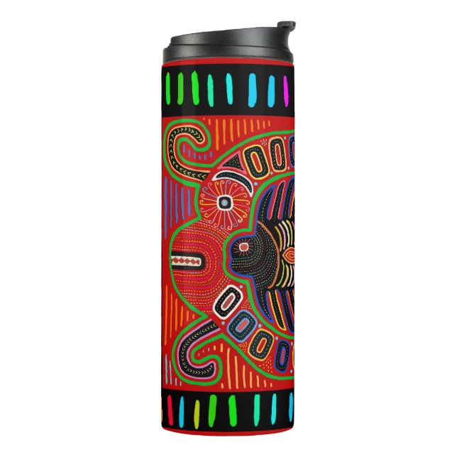 Garrafa Térmica Peixe Voador Mola Índio Cuna (Giro à esquerda)