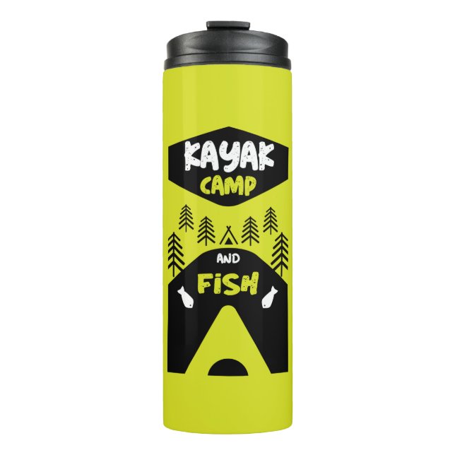 Garrafa Térmica Peixes de Kayak e presentes de pesca de campo (Frente)