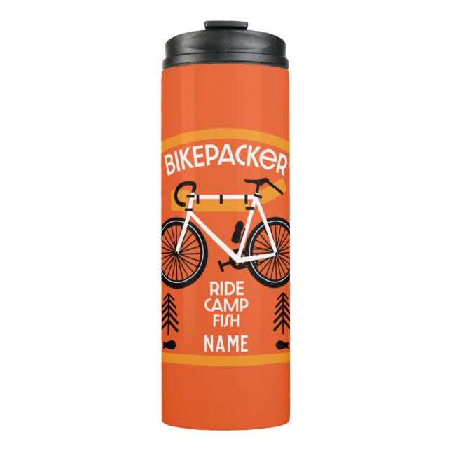 Garrafa Térmica Peixes E Campos De Bikepacker (Frente)