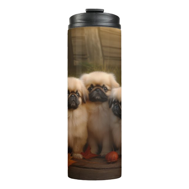 Garrafa Térmica Pekingese Puppy Autumn Delight Pumpkin (Frente)
