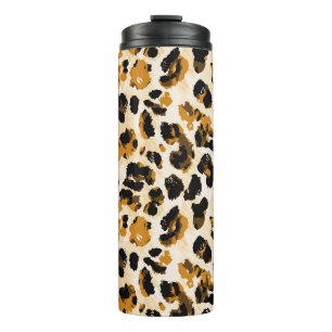 Garrafa Térmica Pele-leopardo de aquarela, gradiente de coloração