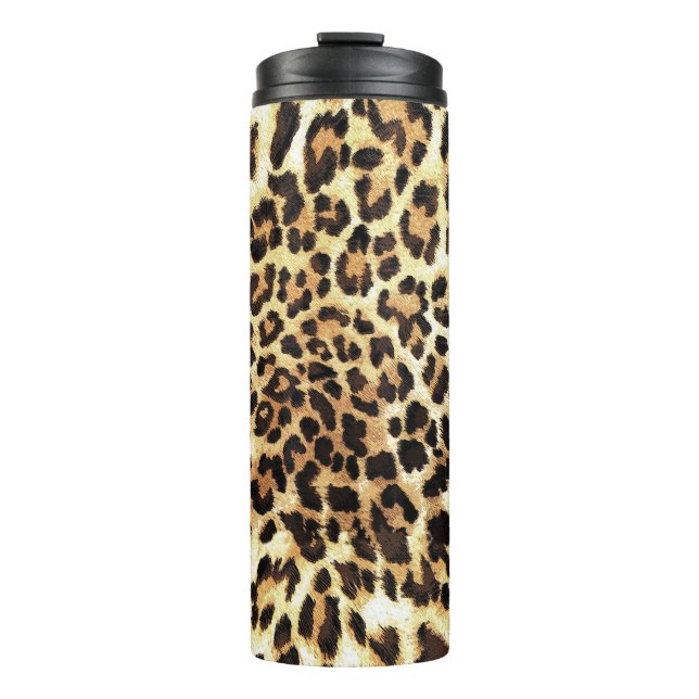 Garrafa Térmica Pele-leopardo, design de padrão uniforme. (Frente)