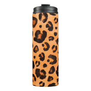 Garrafa Térmica Pente-leopardo amarelo-alaranjado sem costura