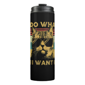 Garrafa Térmica Pentes De Gato Retro Eu Faço O Que Eu Quero De Cam