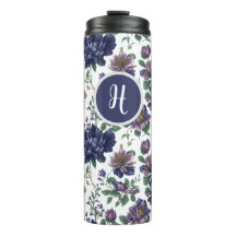 Pêonias florais Tumbler térmico com monograma